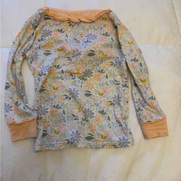 Magnetic me Floral Kids Long Sleeve Pajama Set with Ruffle Collar - Picture 3 of 7